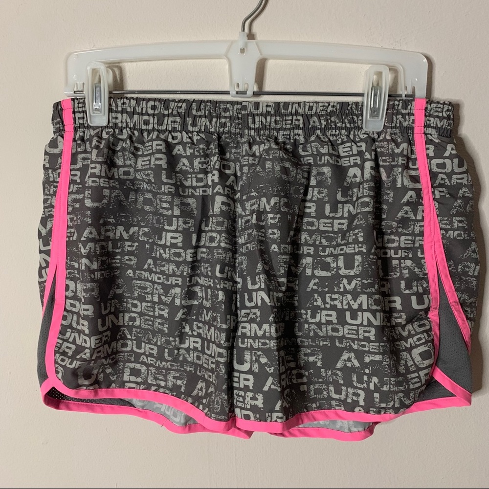 Under Armour Gray Pink Running Athletic Shorts